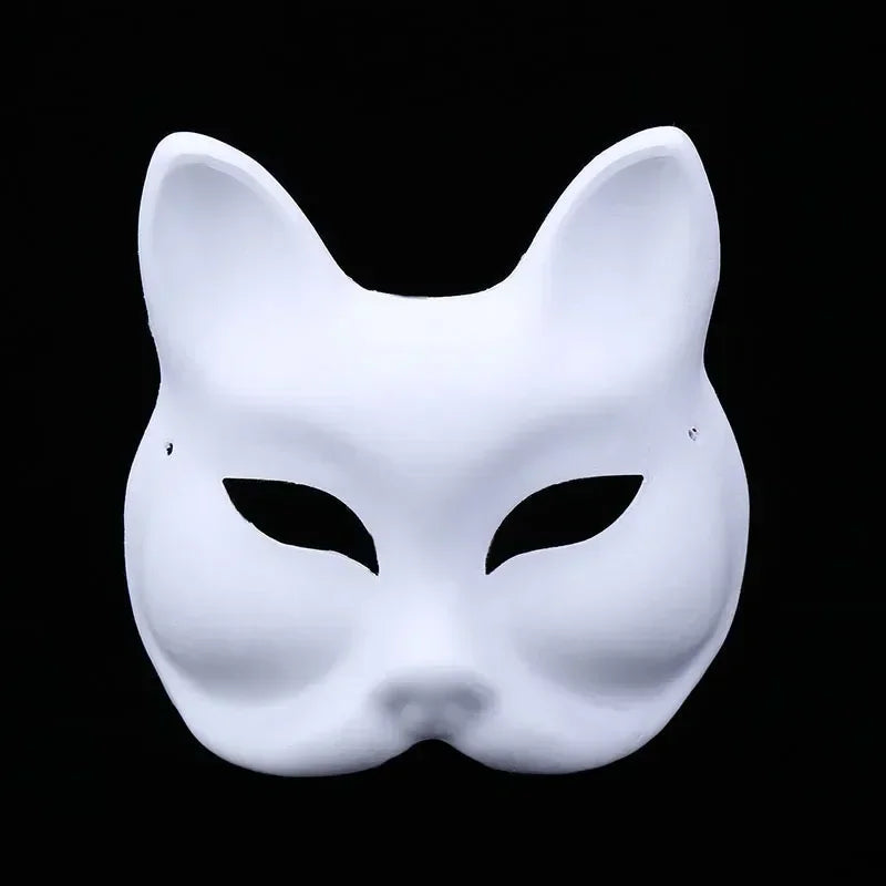12pcs Blank White Cat Fox DIY Masquerade Half-Face Masks DIY Masquerade Masks Babs fox