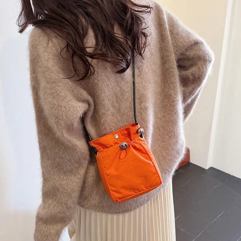 Nylon Crossbody Phone Purse – Small Smartphone Bag & Zipper Crossbody Phone Bag Babs Orange