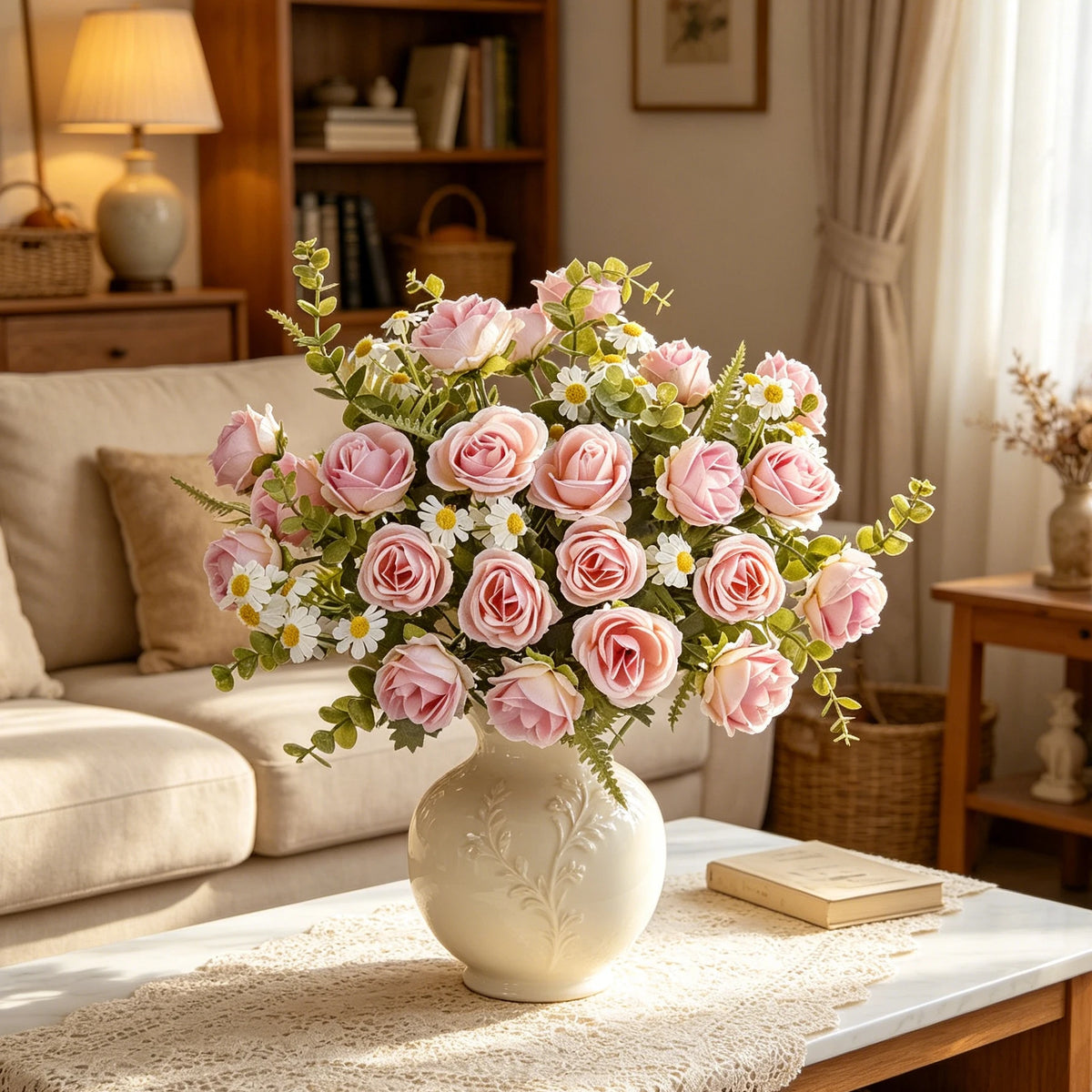 Artificial Silk Rose Flowers – Wedding & Home Décor Bouquet Artificial Silk Flowers Babs