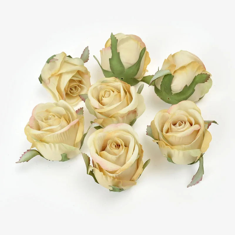 Silk Rose Heads 3/5Pcs – Artificial Flowers for Wedding Decor Artificial Silk Flowers Babs Yellow 3Pcs