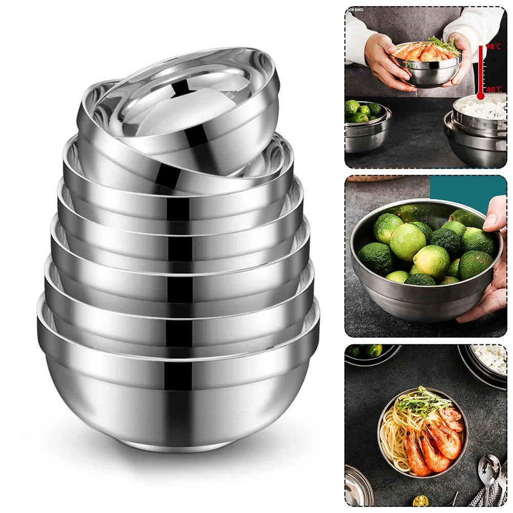 Double Wall Stainless Steel Bowl – Salad, Rice & Mixing Stainless Steel Bowl Babs