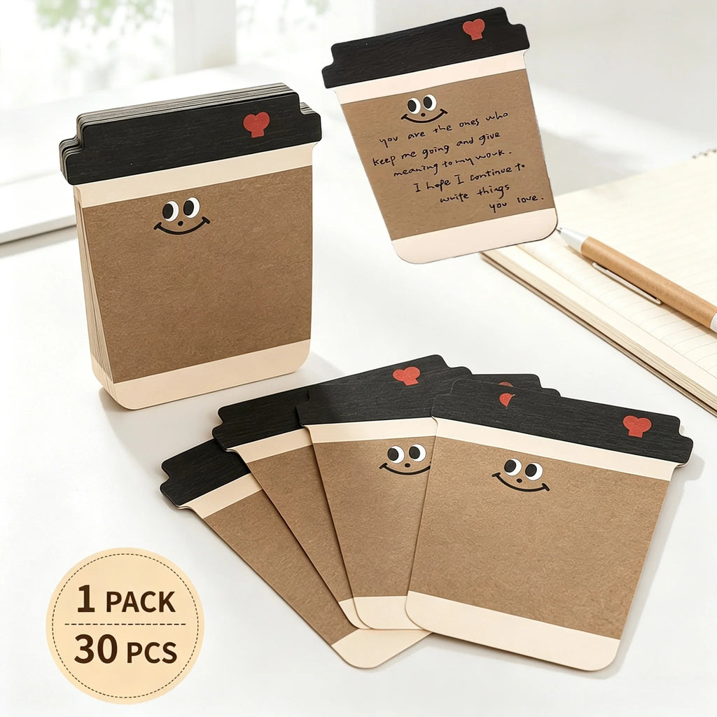 Coffee Pattern Sticky Note Pad – Self-Adhesive Memo Notepad Sticky Note Pad Babs
