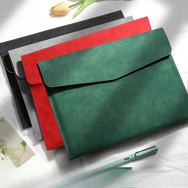 A4 Faux Leather File Folder Bag – Office, School & Laptop Sleeve File Organizer Bag Babs