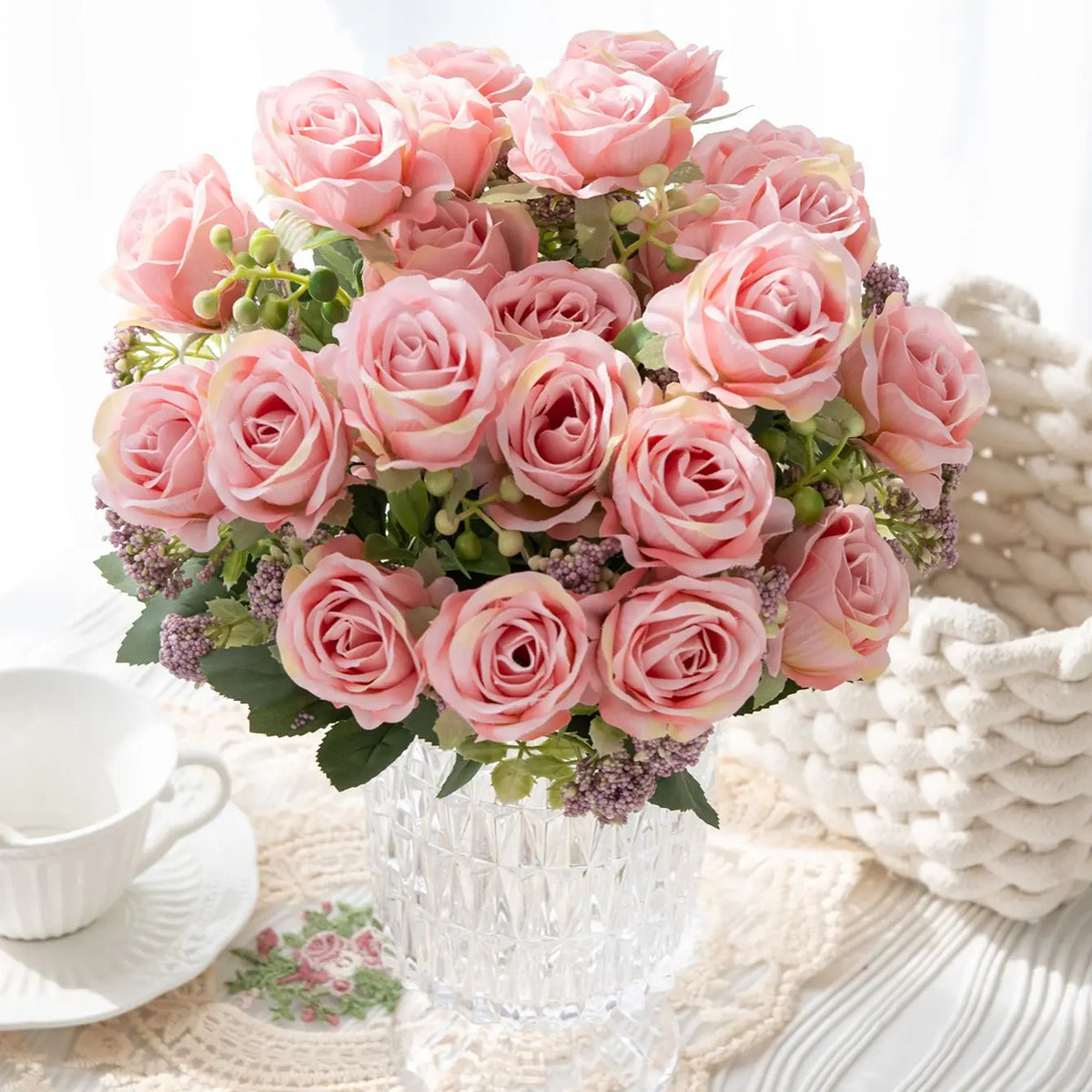 Artificial Silk Rose Bouquet – Wedding & Home Décor Gift Artificial Silk Flowers Babs