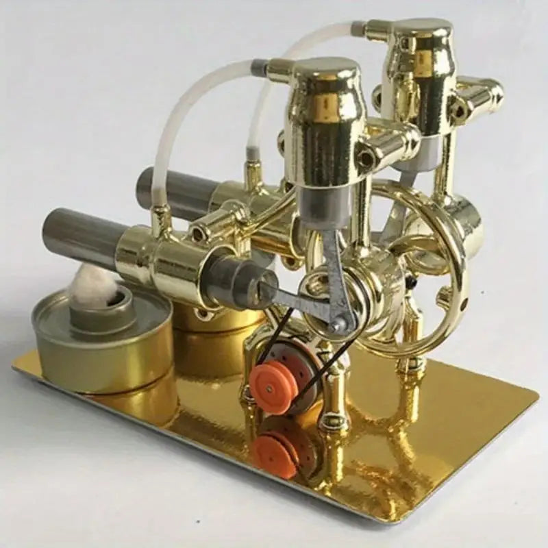 Golden Twin Cylinder Stirling Engine Model – STEM Gift Stirling Engine Model Babs