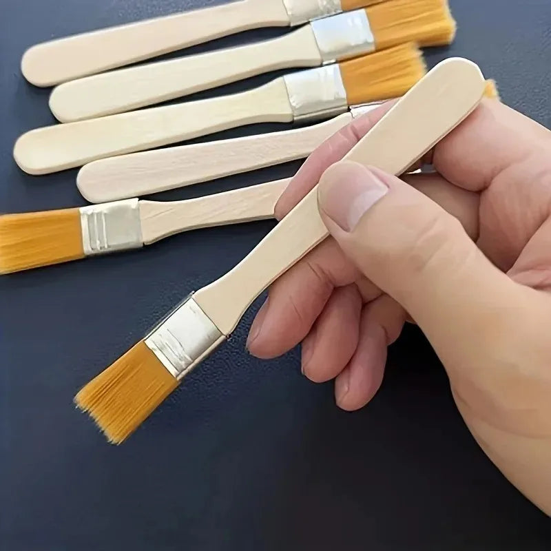 10Pcs Nylon Bristle Paint Brush Set – Wood Handle, Oil & Cleaning Paint Brush Set Babs