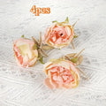 4PCS Pink Peony Napkin Rings – Burlap Twine Wedding Table Decor Napkin Rings Babs 4pcs
