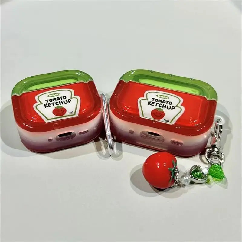Ketchup Shaped AirPods Pro Case – Cute Silicone Cover Earphone Case Babs