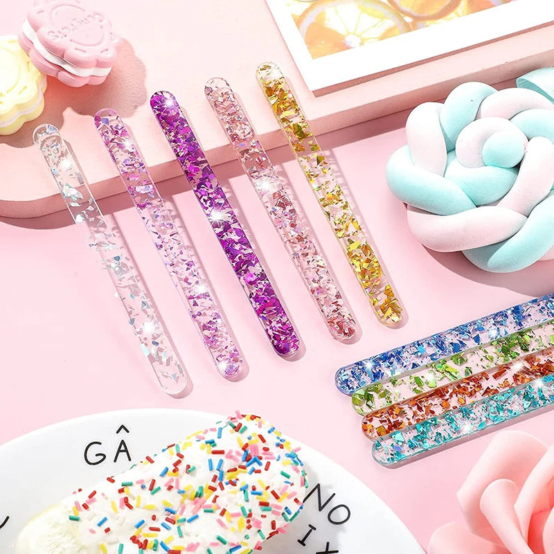 20Pcs Clear Acrylic Reusable Popsicle & Ice Cream Sticks Ice Cream Sticks Babs
