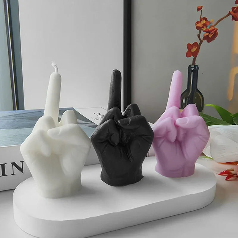 Middle Finger Soy Wax Scented Candle | Funny Novelty Gift Novelty Shaped Candle Babs