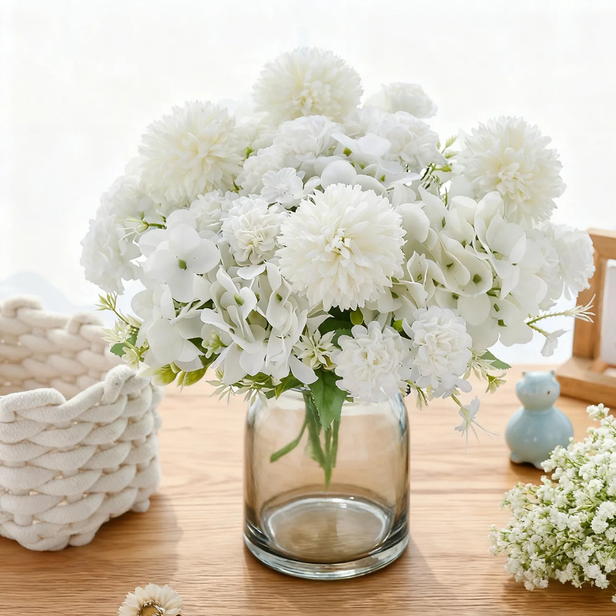Silk Hydrangea Artificial Flower Bouquet – Wedding & Home Décor Artificial Flower Bouquet Babs
