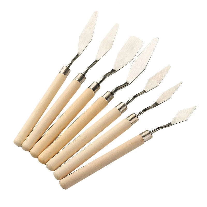 7-Piece Stainless Steel Palette Knife Set for Oil Painting Palette Knife Set Babs