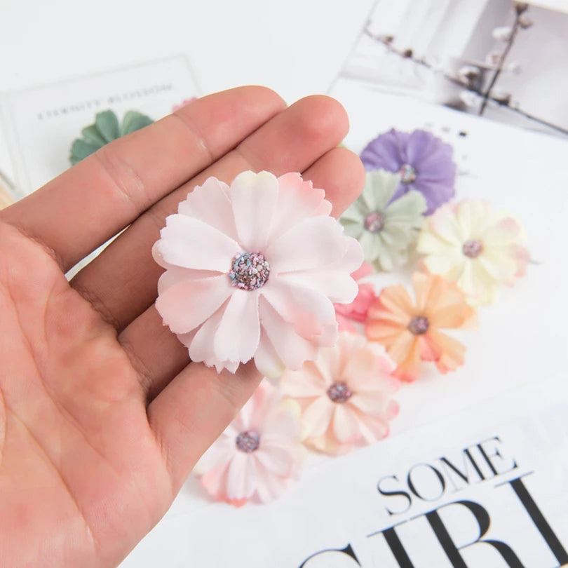 50/100pcs Silk Daisy Heads – Wedding & Home Décor Flowers Artificial Flower Heads Babs