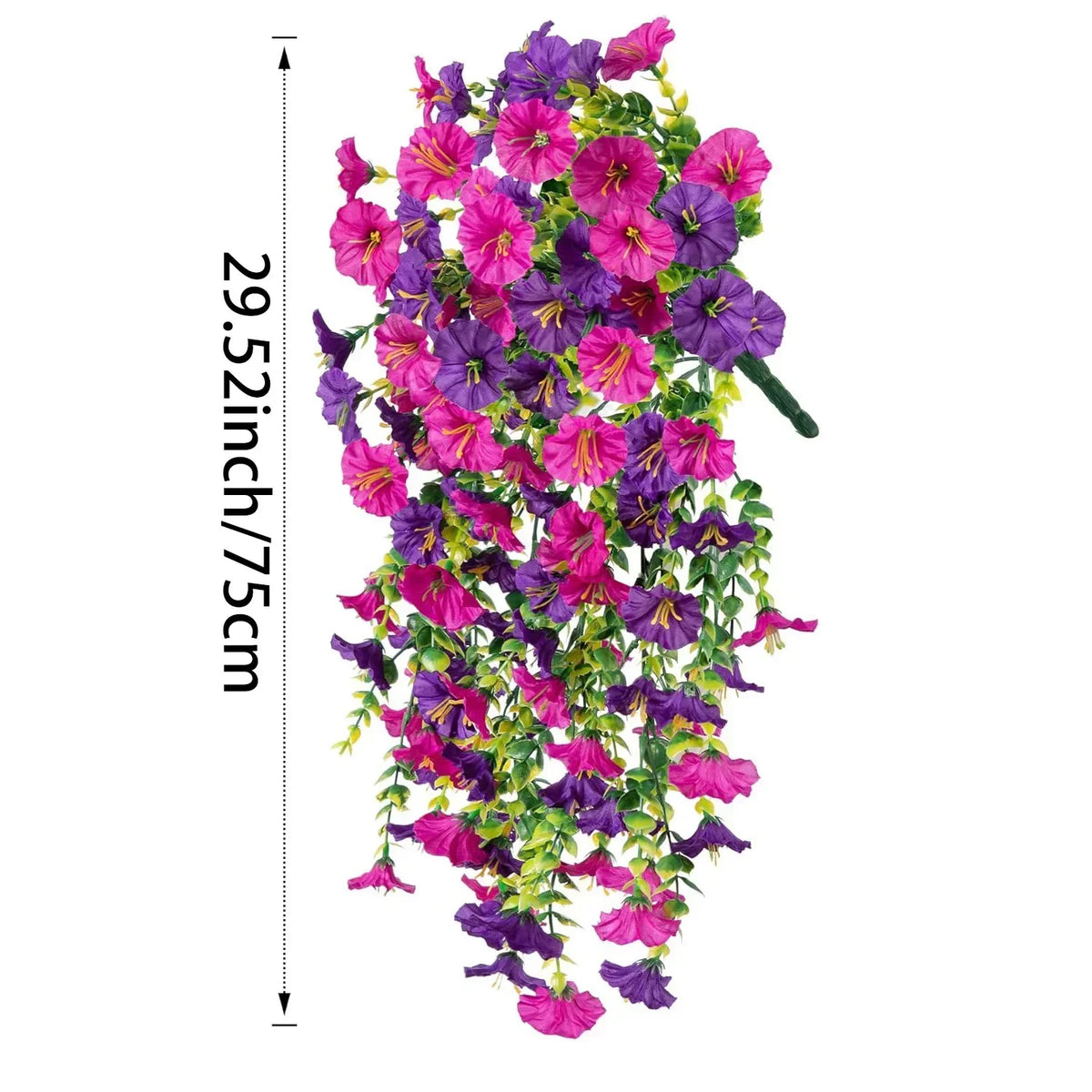 Artificial Morning Glory & Eucalyptus Hanging Floral Decor Artificial Hanging Decor Babs