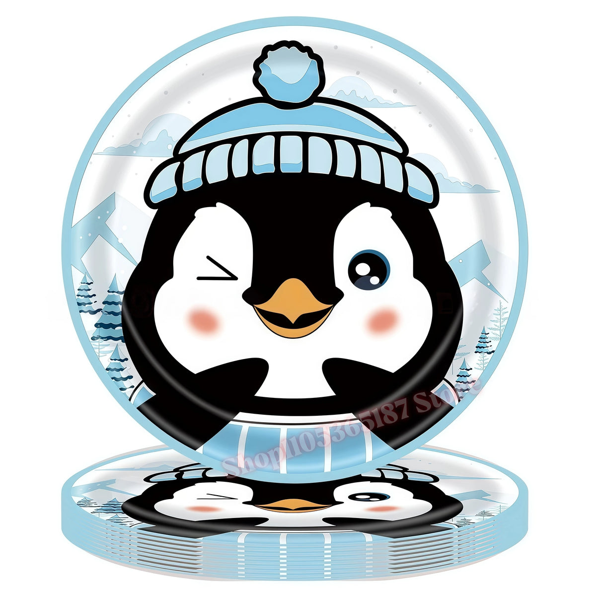 Penguin Theme Birthday Party Decoration Set – Banner, Plates & Cups Party Decoration Set Babs 20pcs 7inch plate others