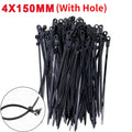 100pcs Nylon Cable Ties with Screw Mount – Self-Locking Organizer Nylon Cable Ties Babs Black100pcs