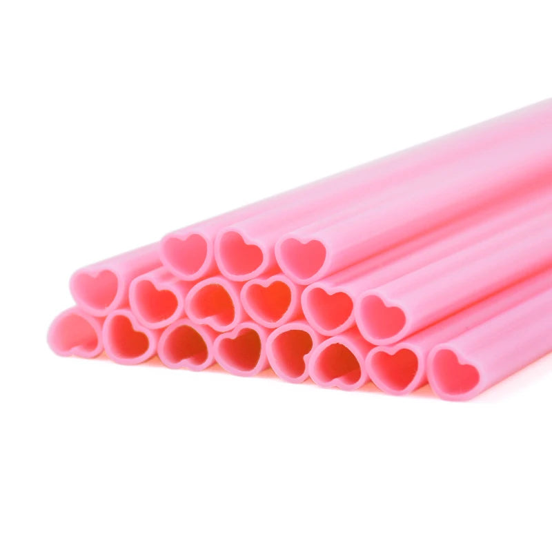 Pink Heart Disposable Straws – Bridal Shower & Party Supplies Disposable Party Straws Babs