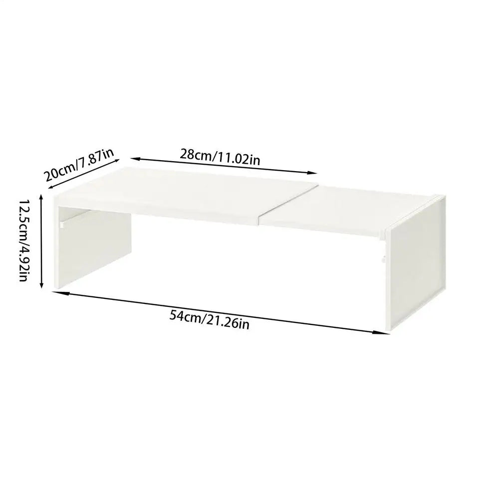 Retractable Kitchen Cabinet Shelf & Spice Rack Organizer Cabinet Shelf Organizer Babs White