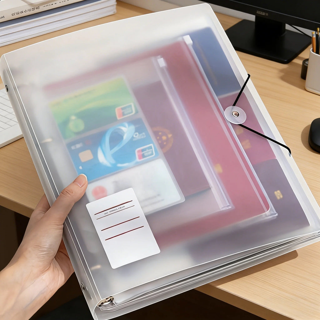 PP Binder Storage Booklet A4/A5/B5 – ID & Document Organizer Document Storage Binder Babs