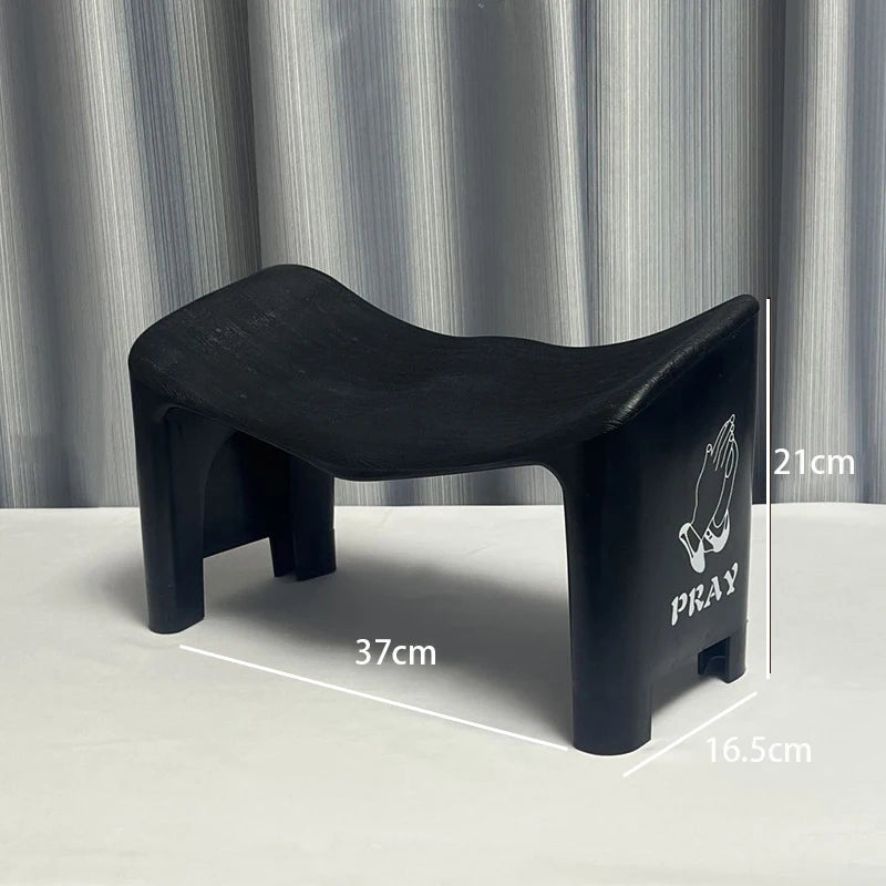 Nordic Modern Low Footrest Stool – Plastic Shoe Changing Seat Footrest Stool Babs Black