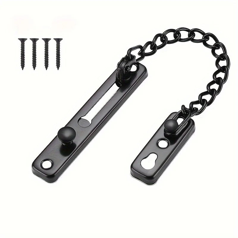 Heavy Duty Stainless Steel Door Chain Lock Security Guard Door Chain Lock Babs Black