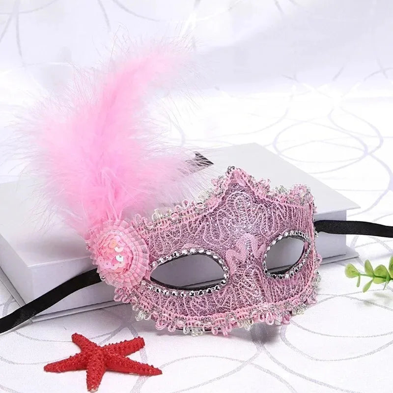 15-Piece Princess Feather Masquerade Masks | Party Set Masquerade Mask Set Babs