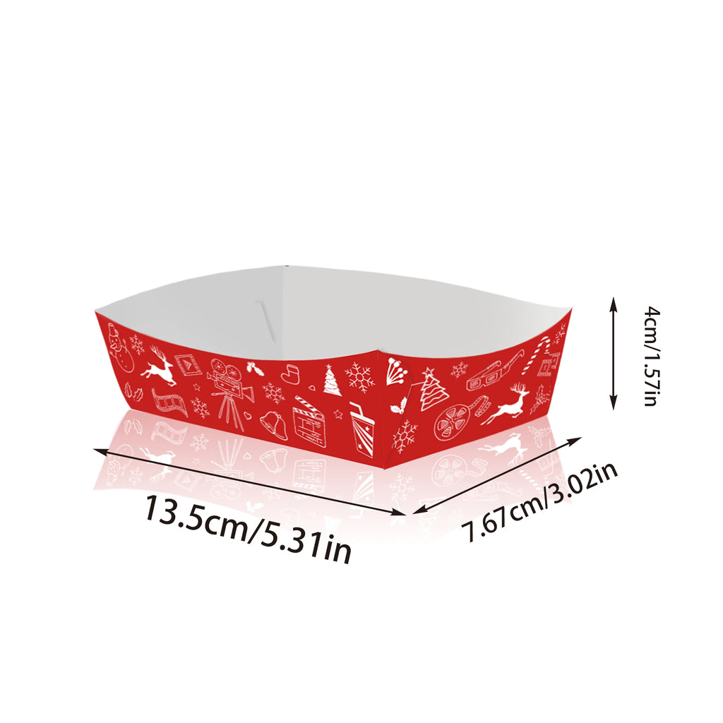 Christmas Paper Food Trays – Xmas Snack Containers 10–50pcs Party Food Trays Babs C 40pcs