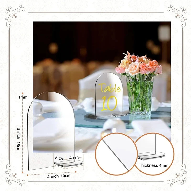 Clear Acrylic Arch Signs with Stand – DIY Wedding Place Cards Acrylic Place Card Holder Babs