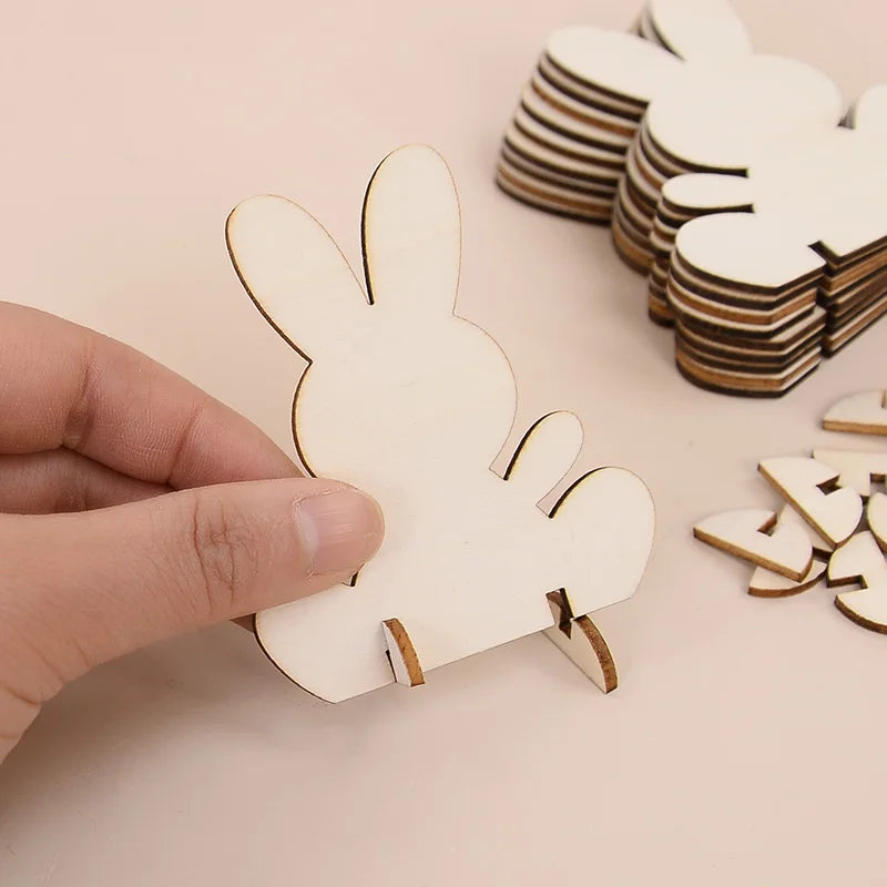Wooden Easter Rabbit DIY Ornaments – 5/10/20 Pcs Craft Kit DIY Craft Ornament Kit Babs