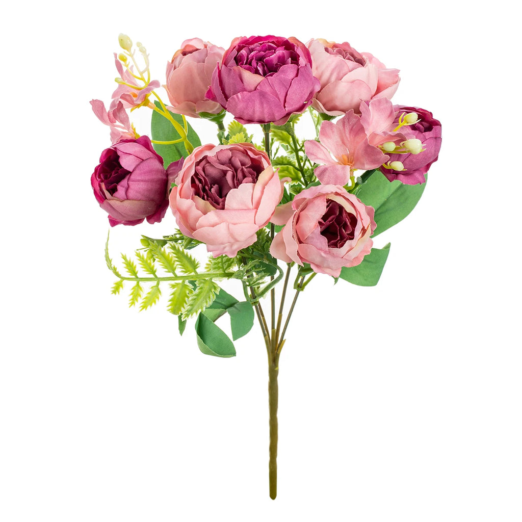 Artificial Silk Peony Rose Bouquet | Wedding & Home Décor Artificial Flower Bouquet Babs color 3 1 pc