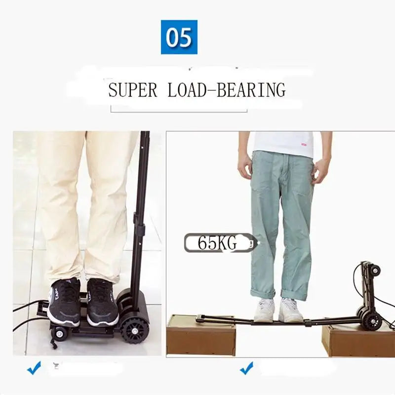 Foldable Flatbed Trolley Cart – 4-Wheel Stainless Steel & ABS Folding Trolley Cart Babs
