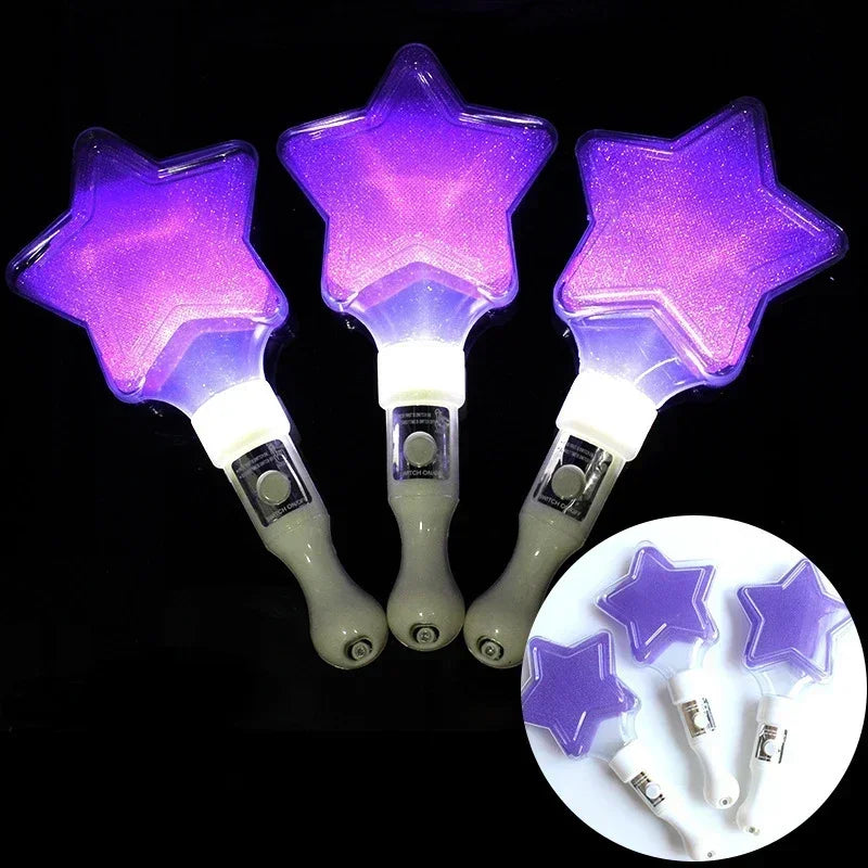12pcs Star Flashing Glow Wands – Concert & Party Cheering Props Glow Party Wands Babs purple