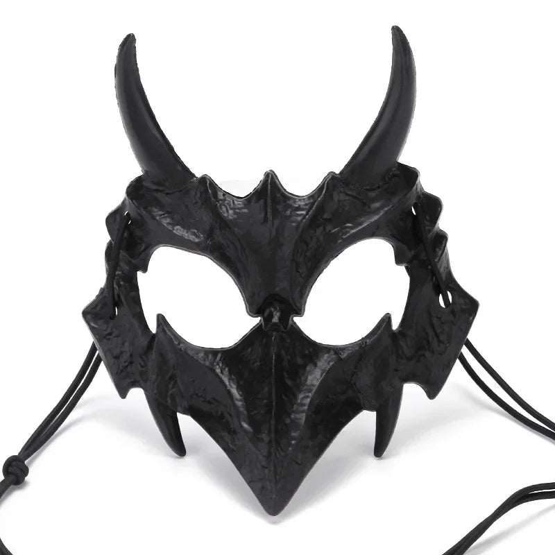 Halloween Skull Half Face Mask – Cosplay & Costume Prop Costume Face Mask Babs Black-B
