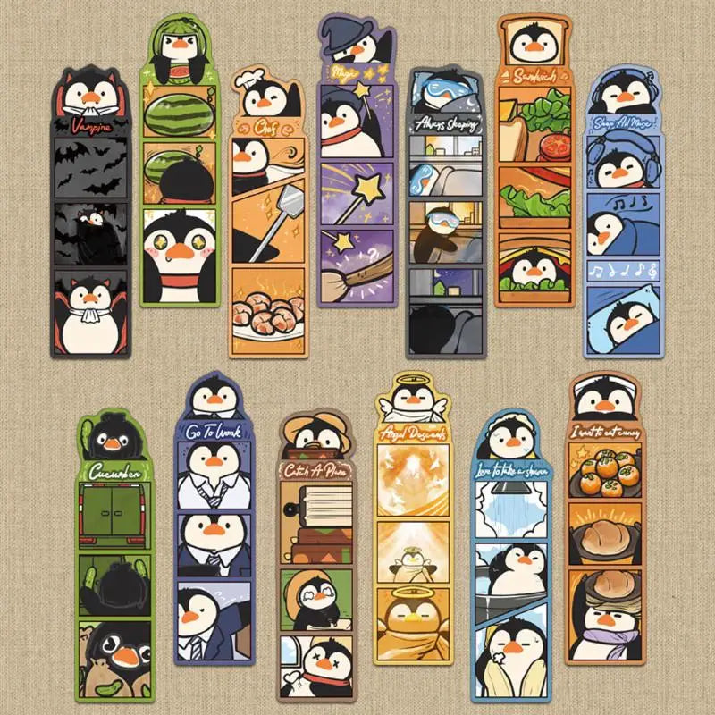 30pcs Cartoon Penguin Bookmarks Set – Fun Reading Stationery Bookmark Set Babs