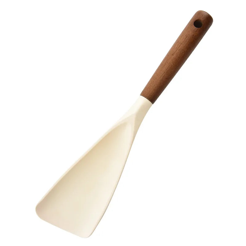 Silicone Cooking Spatula Wooden Handle – Non-Stick Safe Silicone Spatula Babs