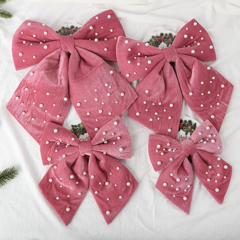 Handmade Red Fabric Christmas Bow Ornament – Tree & Wreath Decor Christmas Bow Ornament Babs