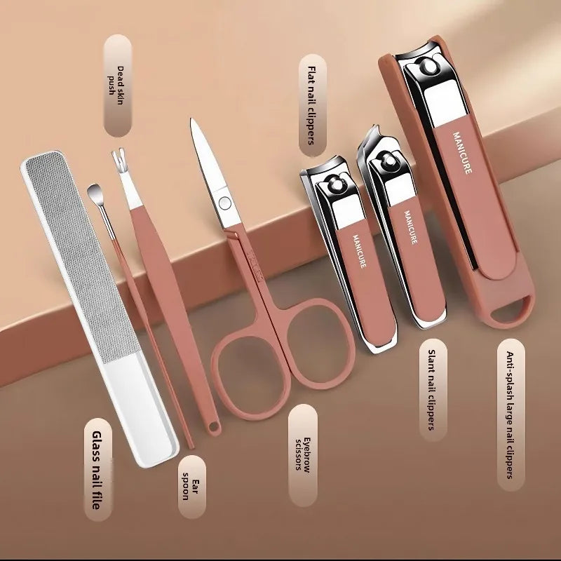 8-Piece Stainless Steel Nail Clipper Set – Anti-Splash Kit Nail Clipper Set Babs