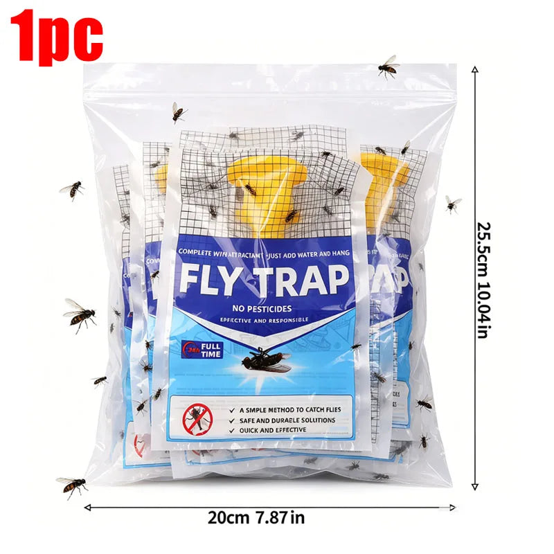 Outdoor Hanging Fly Trap Bag – High Capacity Disposable Catcher Fly Trap Bag Babs Bag-1pc