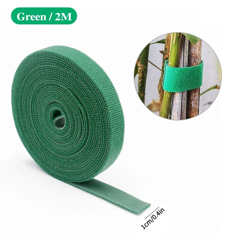 3-Roll Green Nylon Garden Plant Ties – Hook & Loop Support Garden Plant Ties Babs green 3pcs