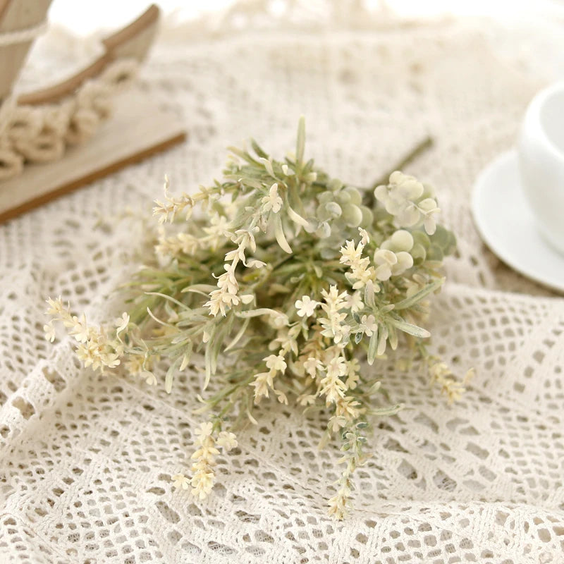 Eucalyptus Baby's Breath Artificial Stems – DIY Floral Decor Artificial Flower Stems Babs White Green
