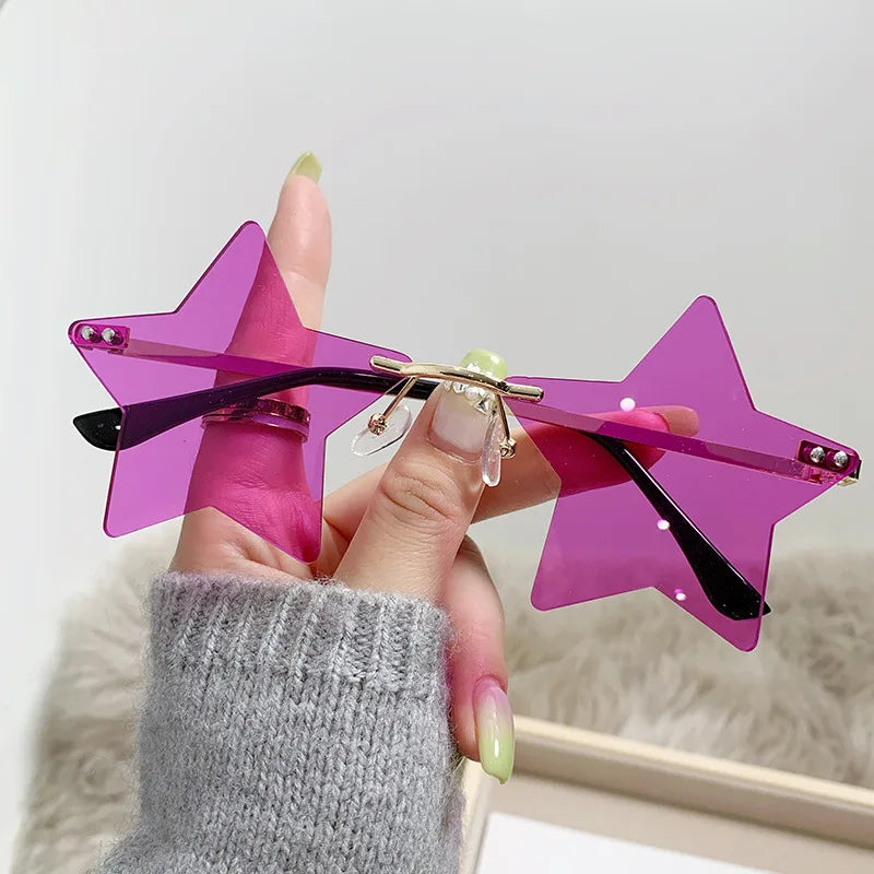 Star Frameless Party Sunglasses 10-Pack – UV400 Costume Eyewear Costume Sunglasses Babs rosy
