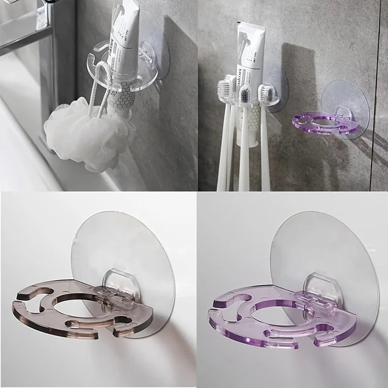 2-Pack Wall Mount Toothbrush & Toothpaste Holder – Self-Adhesive Toothbrush Holder Babs