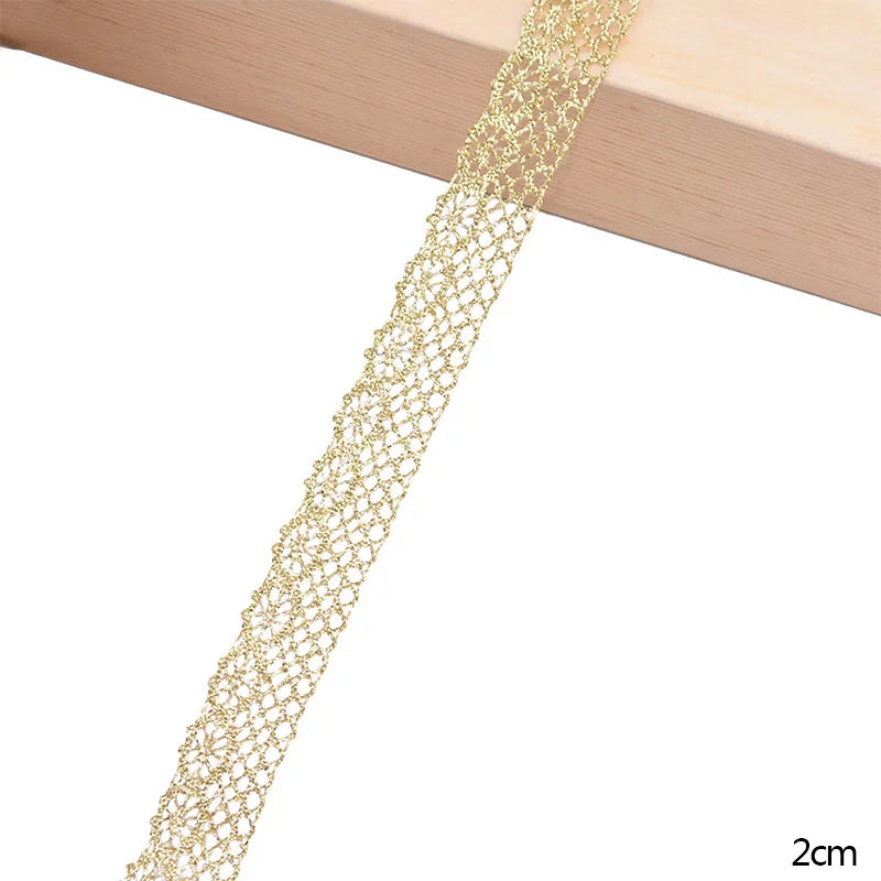 Gold Braided Lace Trim Ribbon 5/10 Yards – Sewing & Crafts Lace Trim Ribbon Babs 2-Width 2cm 10Yards