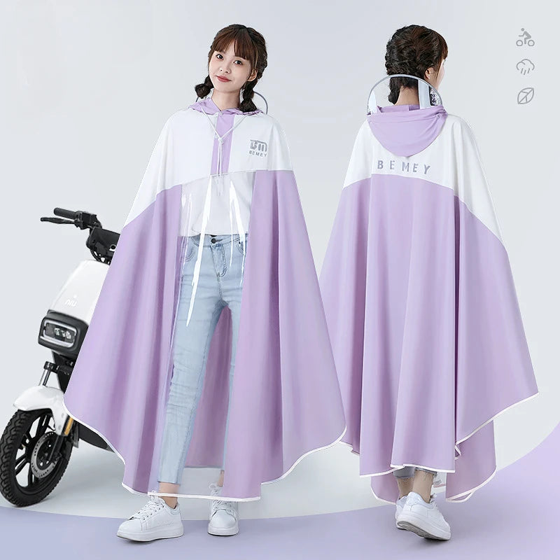Transparent Large Brim Cycling Raincoat – Bike & Scooter Cycling Raincoat Babs