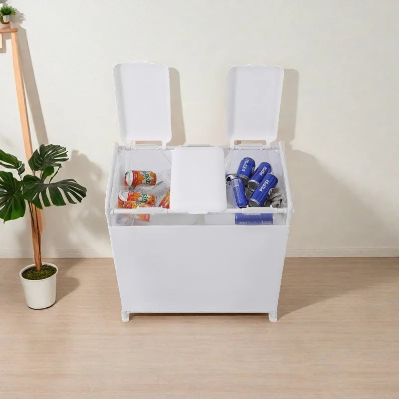 Modern Large Capacity Trash Can Rack with Wheels | 68×77×38cm Waste Sorting Rack Babs