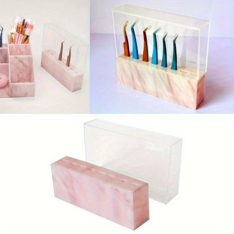 8-Hole Eyelash Tweezer Organizer Stand – Acrylic Storage Rack Beauty Tool Organizer Babs