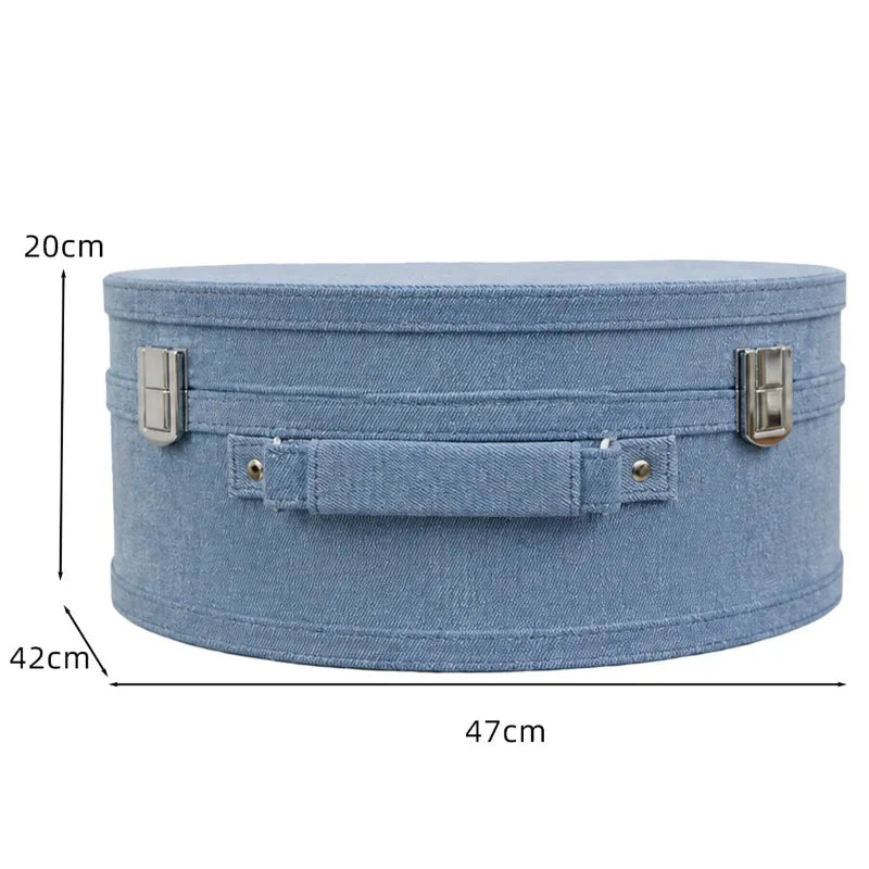Large 18L Canvas Storage Box – Clothes & Bedroom Organizer Fabric Storage Box Babs Light Blue-Outsize