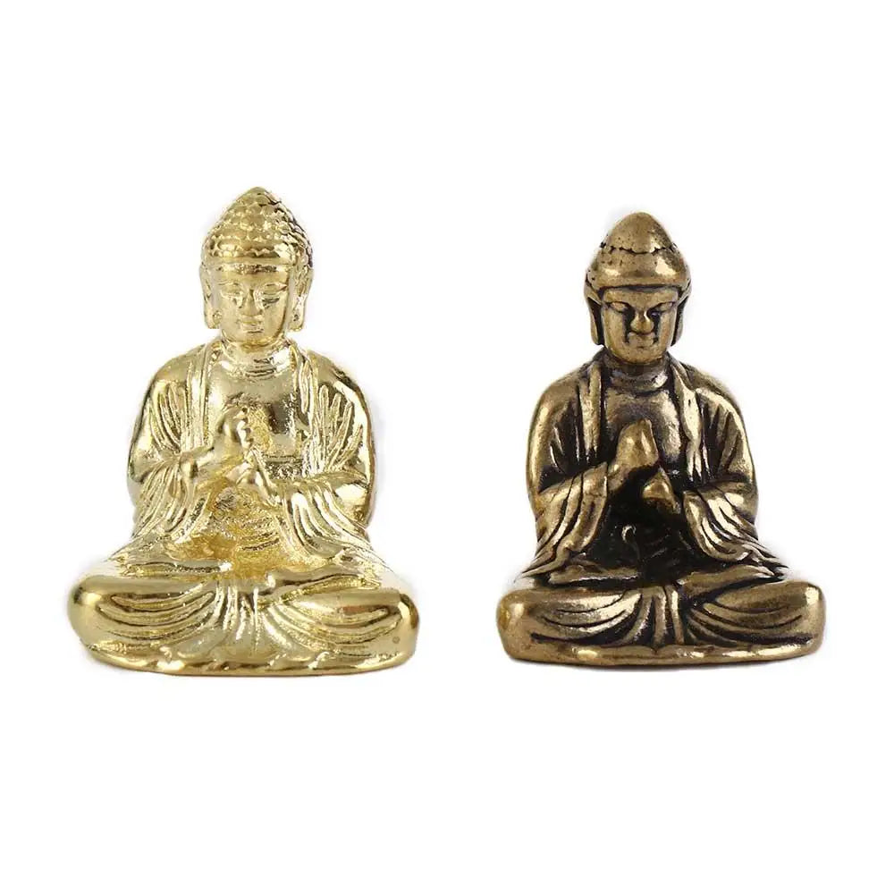 Miniature Brass Buddha Figurine Desktop Ornament | Bonsai Decor Decorative Figurine Babs
