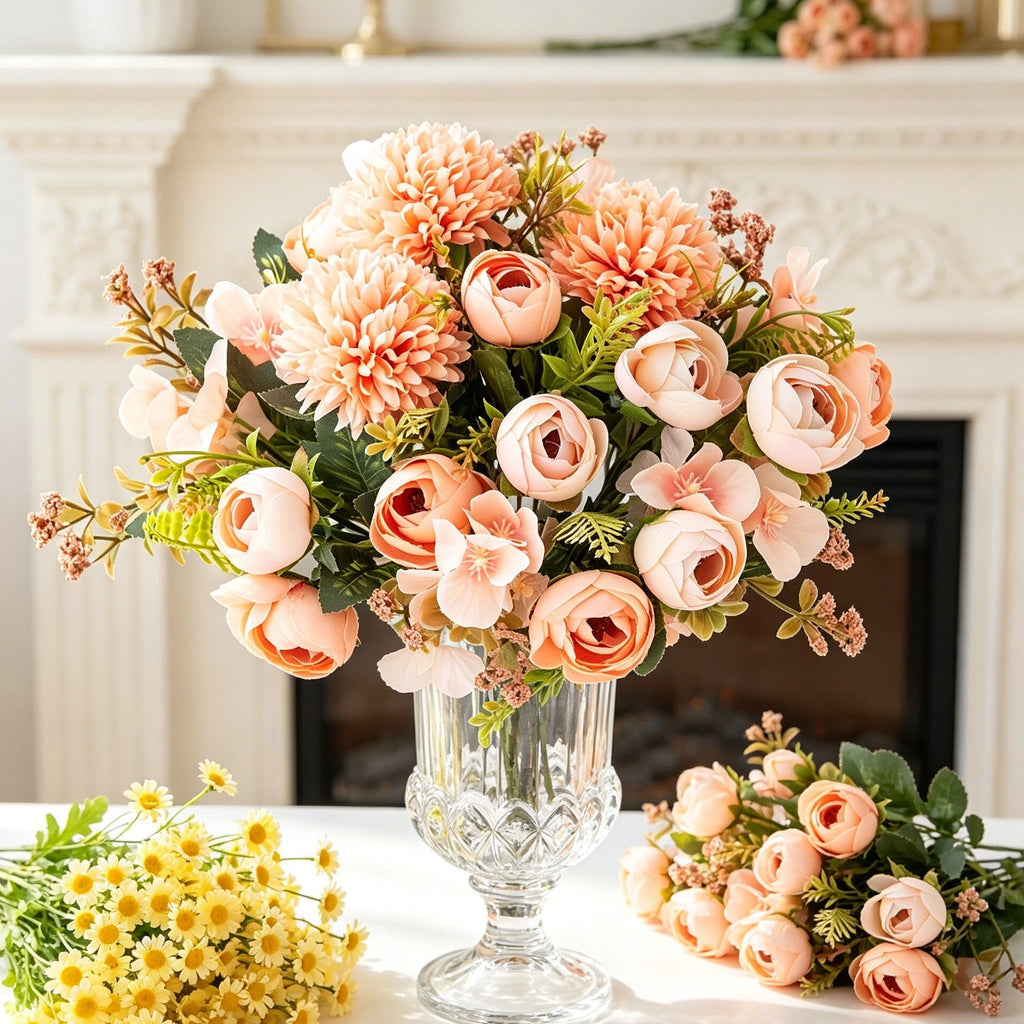 Artificial Silk Hydrangea Bouquet – Wedding & Home Décor Artificial Flower Stem Babs