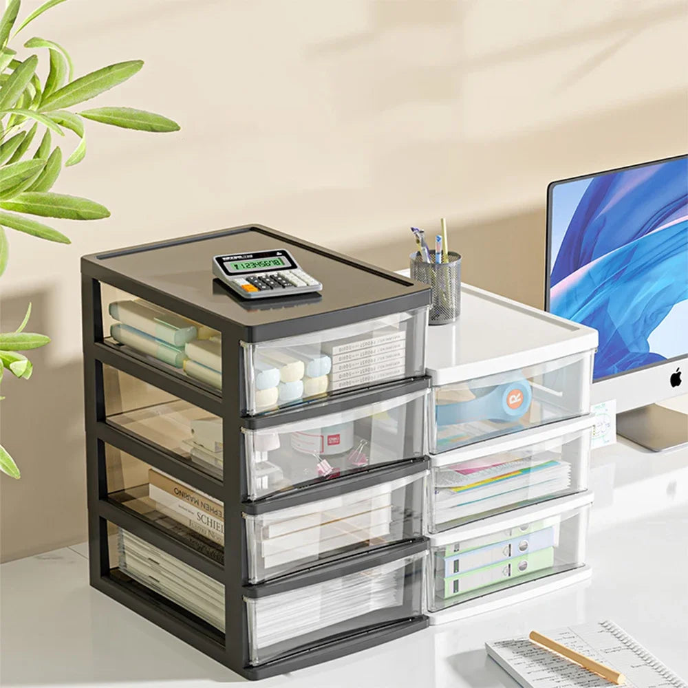 Clear Desktop Drawer Organizer – Stackable Plastic Storage Box Desktop Drawer Organizer Babs
